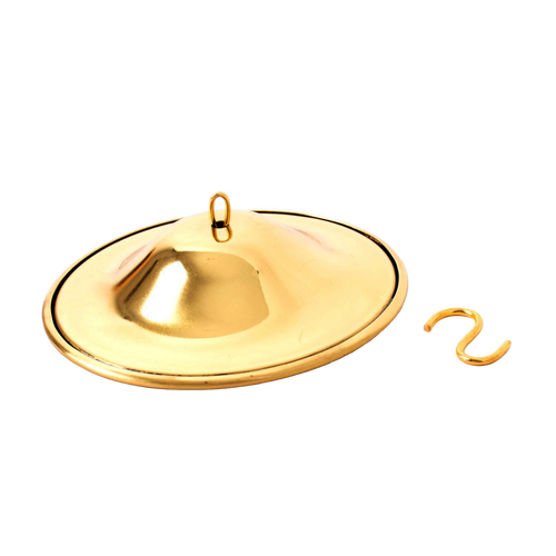 Polished solid brass hanging smoke bell with 3-1/4" diameter and suspension hook, handcrafted replacement for Aladdin lamp frames in Lamps & Lighting, Parts and Accessories, Shade Rings and Holders, Best Sellers, Promo Eligible collections.