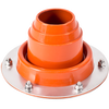 Orange and silver tent kit pipe adapter with a round metal base and four bolts, designed for secure tent installation, featured in Farm, Garden & Tool, Camping, and Best Sellers collections.