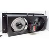 Black battery-powered window fan featuring two 9-inch fans in a metal housing with a handle, designed for efficient airflow in Home & Decor, Farm, Garden & Tool, and Emergency Supplies collections.