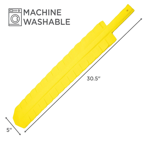 Yellow polypropylene flexible duster cover with non-woven polyester surface, designed for cleaning hard-to-reach areas, machine washable, part of Home & Decor and Best Sellers collections.
