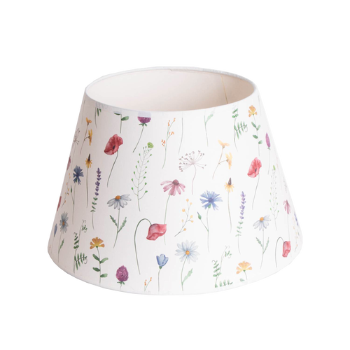 Handcrafted parchment lamp shade featuring a delicate wildflower pattern in soft colors, designed for Lamps & Lighting, Parts and Accessories, Lamp Shades, Best Sellers, and Promo Eligible collections.