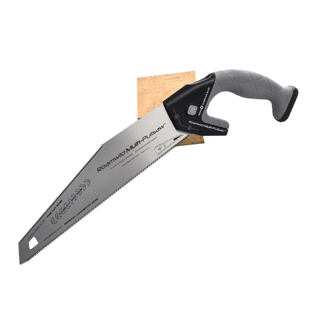 Ergonomic pullsaw with a dual-edged blade designed for precise cuts on wood and other materials, featuring a soft gray grip, part of Farm, Garden & Tool, Hand Tools and Hardware, Best Sellers, and Promo Eligible collections.
