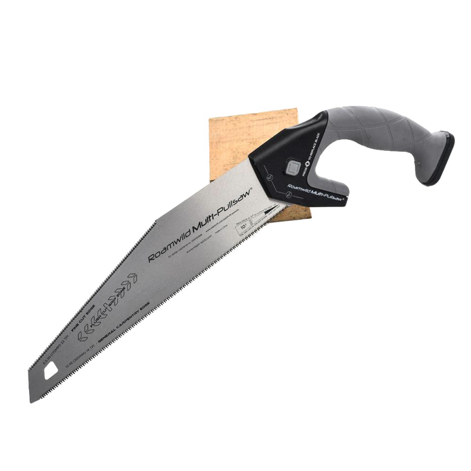 Ergonomic pullsaw with a dual-edged blade designed for precise cuts on wood and other materials, featuring a soft gray grip, part of Farm, Garden & Tool, Hand Tools and Hardware, Best Sellers, and Promo Eligible collections.