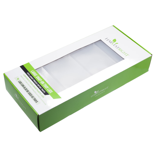 Packaging box for durable tray lids designed to cover and stack food trays, featured in Kitchen & Food, Food Preservation, Drying, Best Sellers, and Promo Eligible collections.