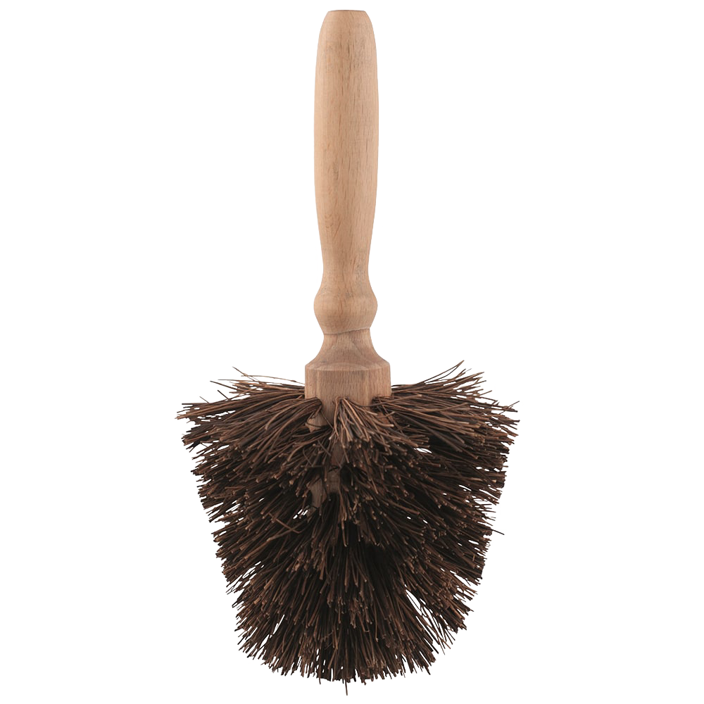 Conical cleaning brush with a durable oiled beechwood handle and sturdy bassine fiber bristles, ideal for thorough flower pot maintenance, part of Home & Decor and Garden Accessories collections.