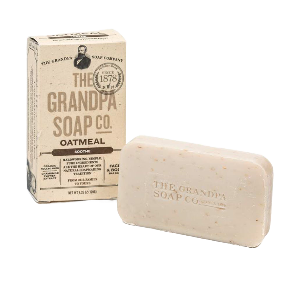 Handcrafted oatmeal bar soap with gentle soothing formula, made in USA, ideal for Health & Wellness, Grooming and Personal Hygiene, Soaps and Soapmaking, Best Sellers, and Promo Eligible collections.