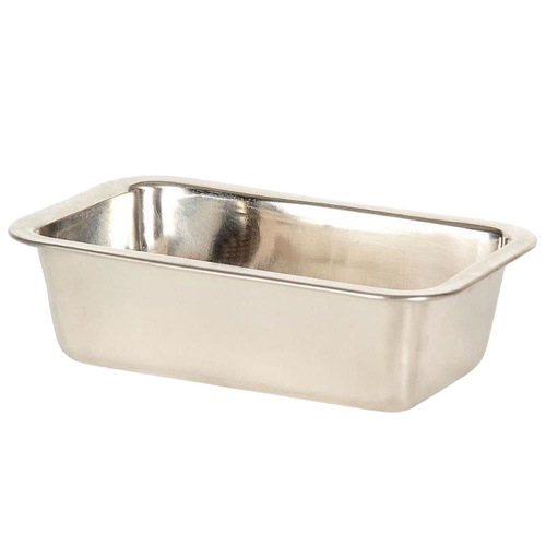 Set of 2 sturdy stainless steel loaf pans with rounded edges and rust-resistant finish, ideal for baking bread, meatloaf, and desserts; perfect for Kitchen & Food and Bread Making Supplies collections.