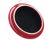 Red ceramic compost pail lid with a round black replacement filter inside, part of Farm, Garden & Tool, Composting, Garden Accessories, and Best Sellers collections.