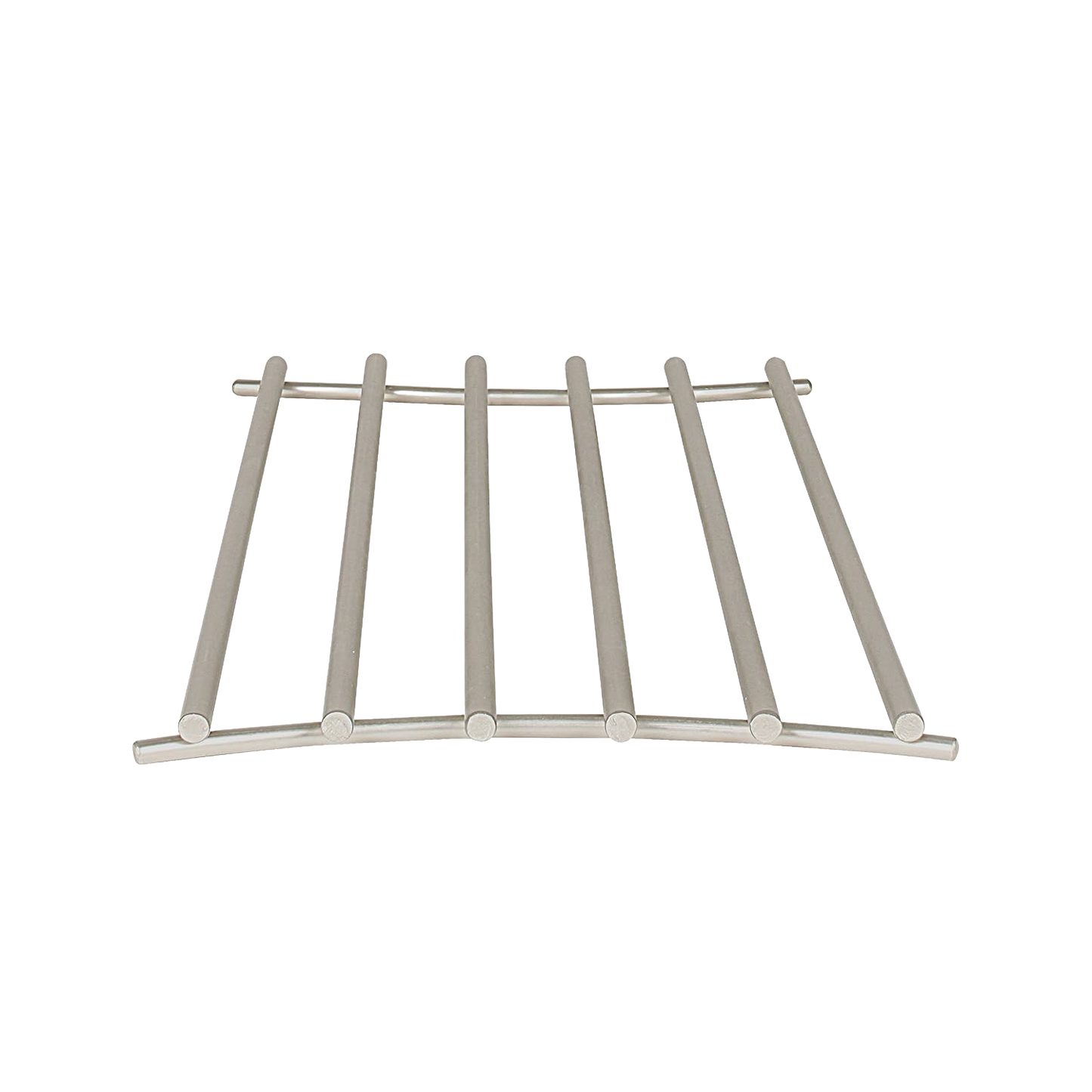 Steel trivet with a modern finish, featuring rounded wires to protect surfaces from hot cookware, suitable for Kitchen & Food, Dinnerware, and Kitchen Accessories collections.