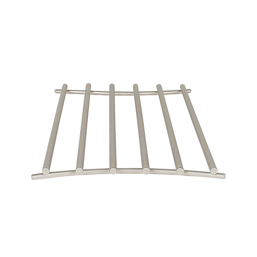 Steel trivet with a modern finish, featuring rounded wires to protect surfaces from hot cookware, suitable for Kitchen & Food, Dinnerware, and Kitchen Accessories collections.