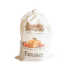 Drawstring cotton bag featuring handcrafted Lehman’s branding and an illustration of a stack of fluffy pancakes with berries, ideal for Kitchen & Food, Pantry, Dry Goods and Mixes, Best Sellers, and Promo Eligible collections.