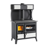 Unique handcrafted wood cookstove with cast iron fire door, optional top food warmer, external air intake, and sturdy legs for easy cleaning, perfect for Stoves, Cookstoves, Best Sellers, and All Stoves & Appliances collections.