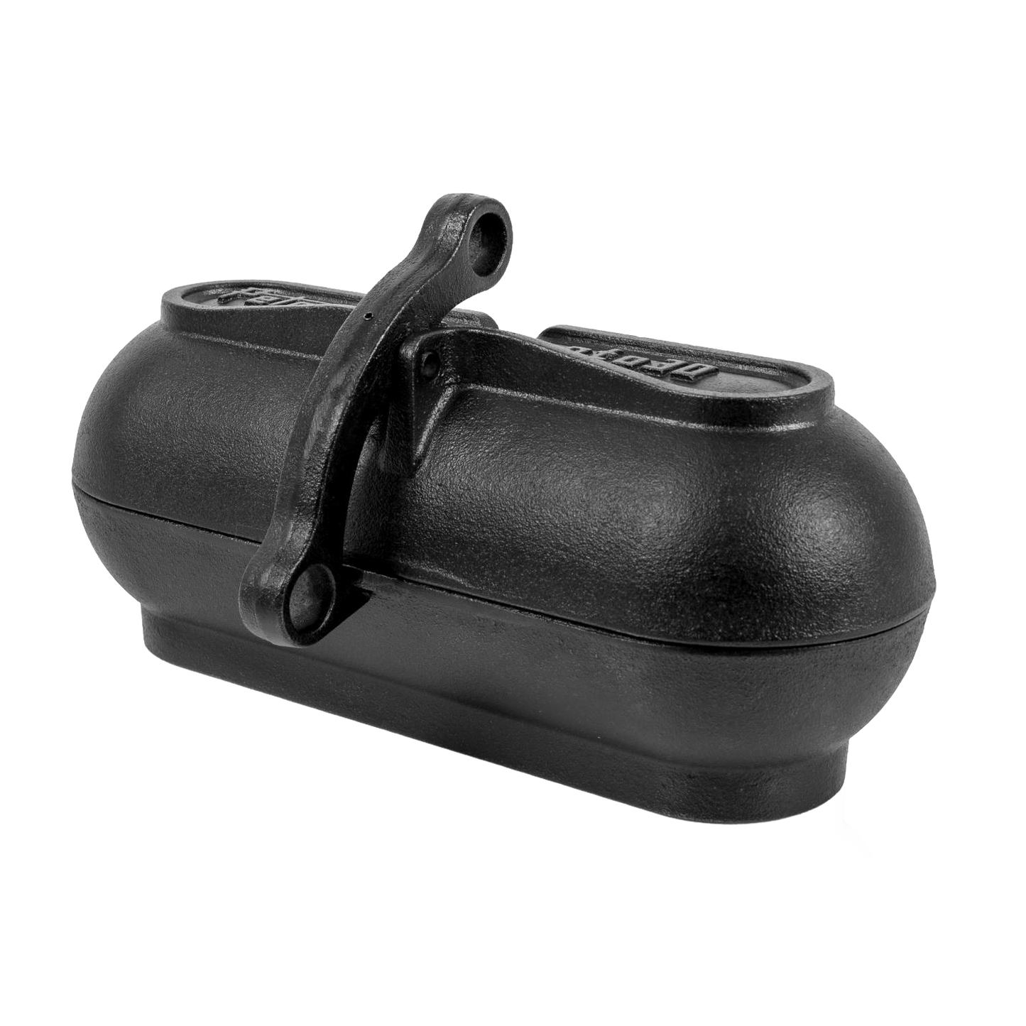 Cast iron potato cooker with a clasped lid, designed for even heat distribution over open fires, ideal for farm, garden & tool, camping, best sellers, and promo eligible collections.