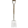 Lightweight border fork with a stainless steel head and wooden handle featuring a D-grip, designed for precision digging and cultivation in small garden spaces, ideal for Farm, Garden & Tool, Digging and Cultivating, Garden Accessories, Lawncare, Best Sellers, and Promo Eligible collections.