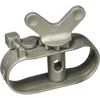 Metal clothesline ratchet tensioner with winged handle and adjustable clamp, designed for easy tightening and securing in home, laundry, and drying accessory collections.