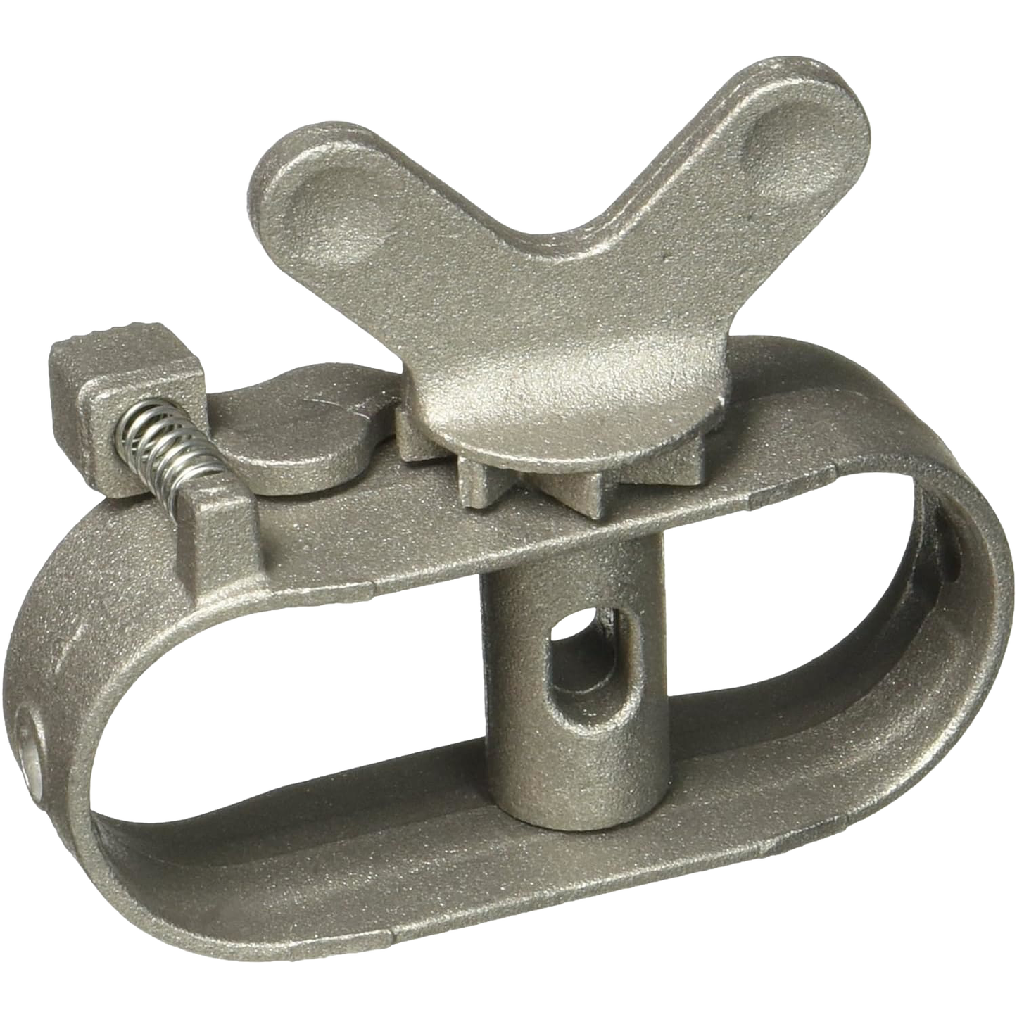 Metal clothesline ratchet tensioner with winged handle and adjustable clamp, designed for easy tightening and securing in home, laundry, and drying accessory collections.