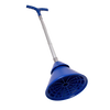 Blue collapsible hand-operated laundry washer plunger with ergonomic handle, designed for portable clothes washing, featured in Home & Decor and Laundry Supplies collections.