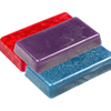 Three smooth blocks of scented candle wax in red, purple, and blue stacked together, a handcrafted product from Best Sellers and Candlemaking Supplies collections.