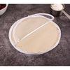 Clear zippered plastic dough bag being used to roll out an evenly sized circular crust, ideal for Kitchen & Food, Cookware, Baking Supplies, Best Sellers, and Promo Eligible collections.
