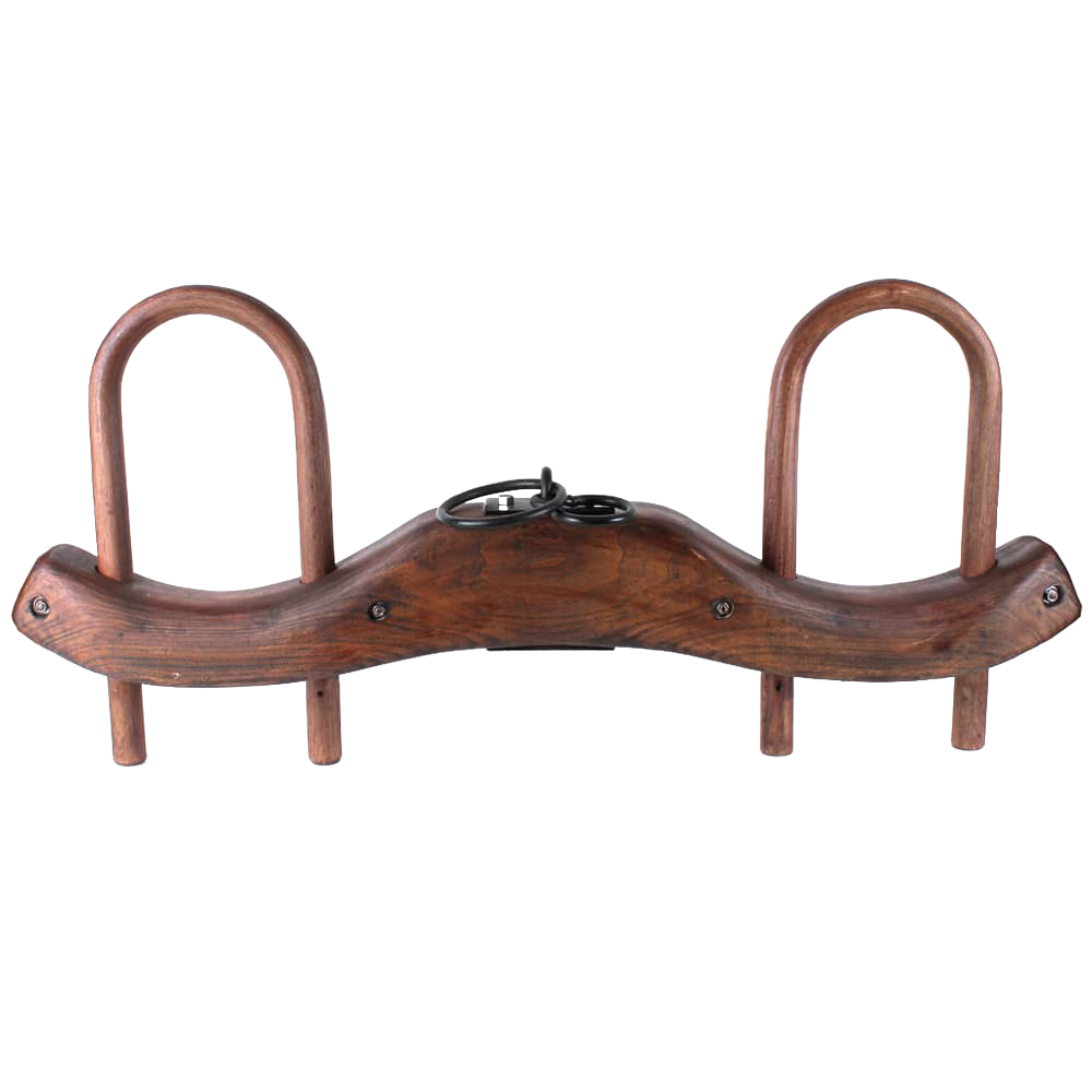 Handcrafted unfinished wood double yoke with solid metal hardware, a sturdy traditional farm tool ideal for plowing, featured in Farm, Garden & Tool and Best Sellers collections.