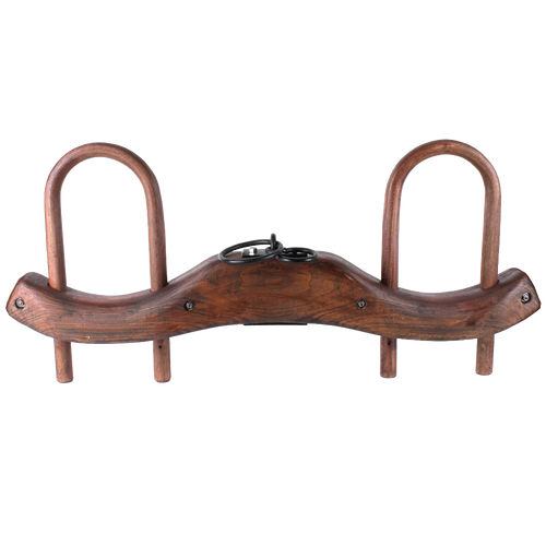 Handcrafted unfinished wood double yoke with solid metal hardware, a sturdy traditional farm tool ideal for plowing, featured in Farm, Garden & Tool and Best Sellers collections.
