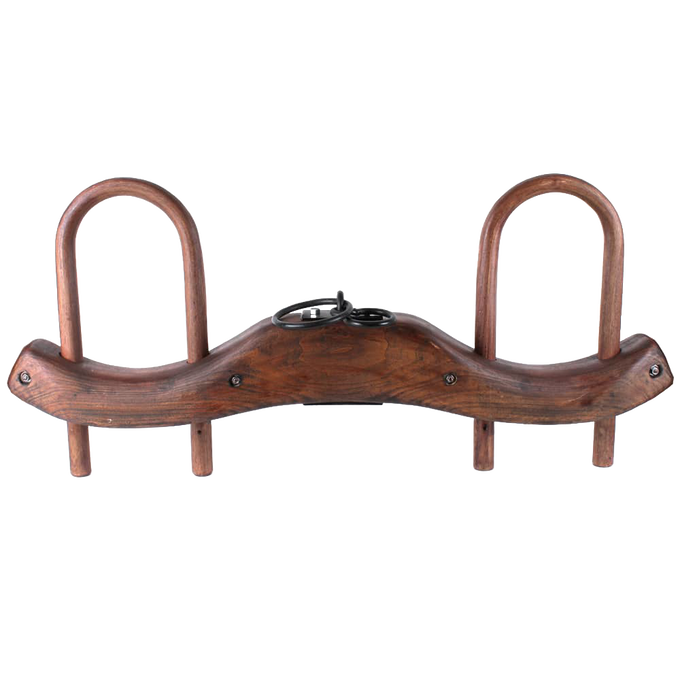 Handcrafted unfinished wood double yoke with solid metal hardware, a sturdy traditional farm tool ideal for plowing, featured in Farm, Garden & Tool and Best Sellers collections.