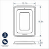 Diagram of a durable BPA and melamine-free plastic half-sheet baking pan lid measuring 13.1 by 18.3 inches with a 1.5-inch height, designed for easy storage and transport in Kitchen & Food and Baking Supplies collections.