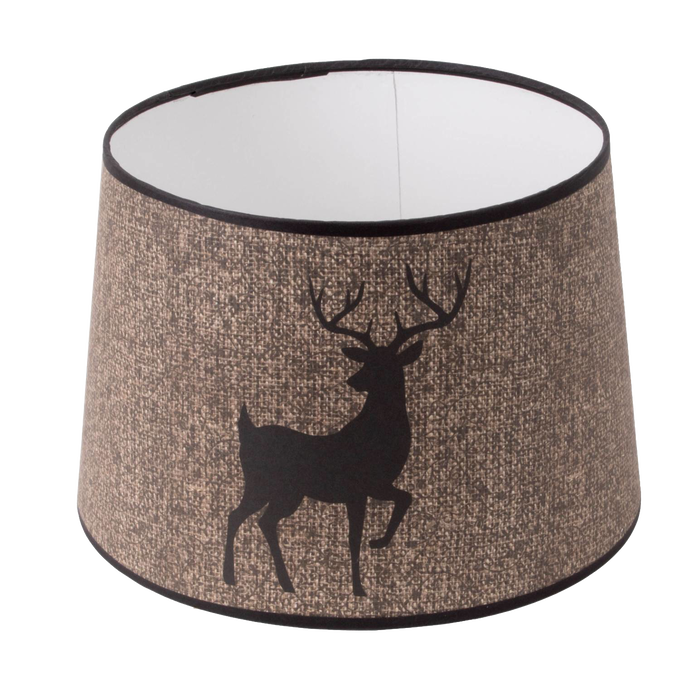 Handcrafted parchment lamp shade featuring a woodland stag silhouette, designed for oil lamps and included in Lamps & Lighting, Parts and Accessories, and Lamp Shades collections.