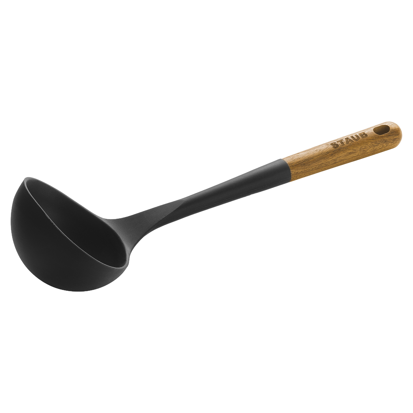 STAUB Silicone Soup Ladle with Acacia Wood Handle