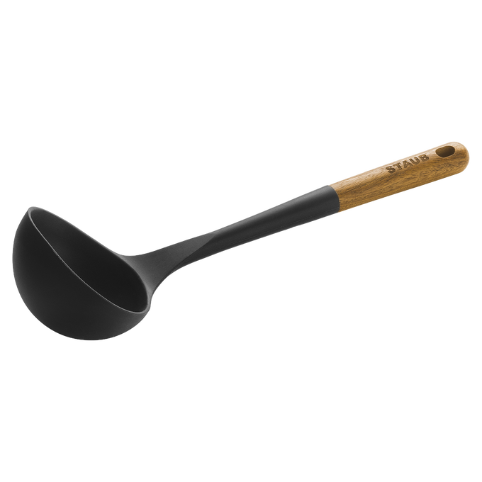 STAUB Silicone Soup Ladle with Acacia Wood Handle