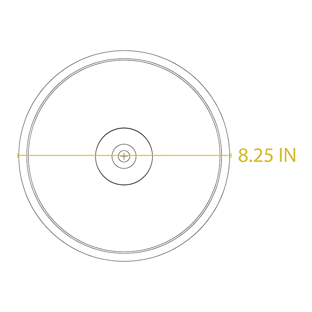Round clear tempered glass lid with black knob handle, measuring 8.25 inches, compatible with cookware in Kitchen & Food, Cookware, Cast Iron, Pots and Pans, Best Sellers, and Promo Eligible collections.