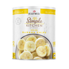 Can of dried banana chips with a bright label featuring sliced bananas, promoting gluten-free, shelf-stable snacks ideal for emergency supplies, pantry, and farm collections.