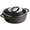 Handcrafted cast iron Dutch oven with matching lid, designed for slow-cooked savory meals, heat retention, and versatile cooking; perfect for Kitchen & Food, Cast Iron, USA Made, and Best Sellers collections.