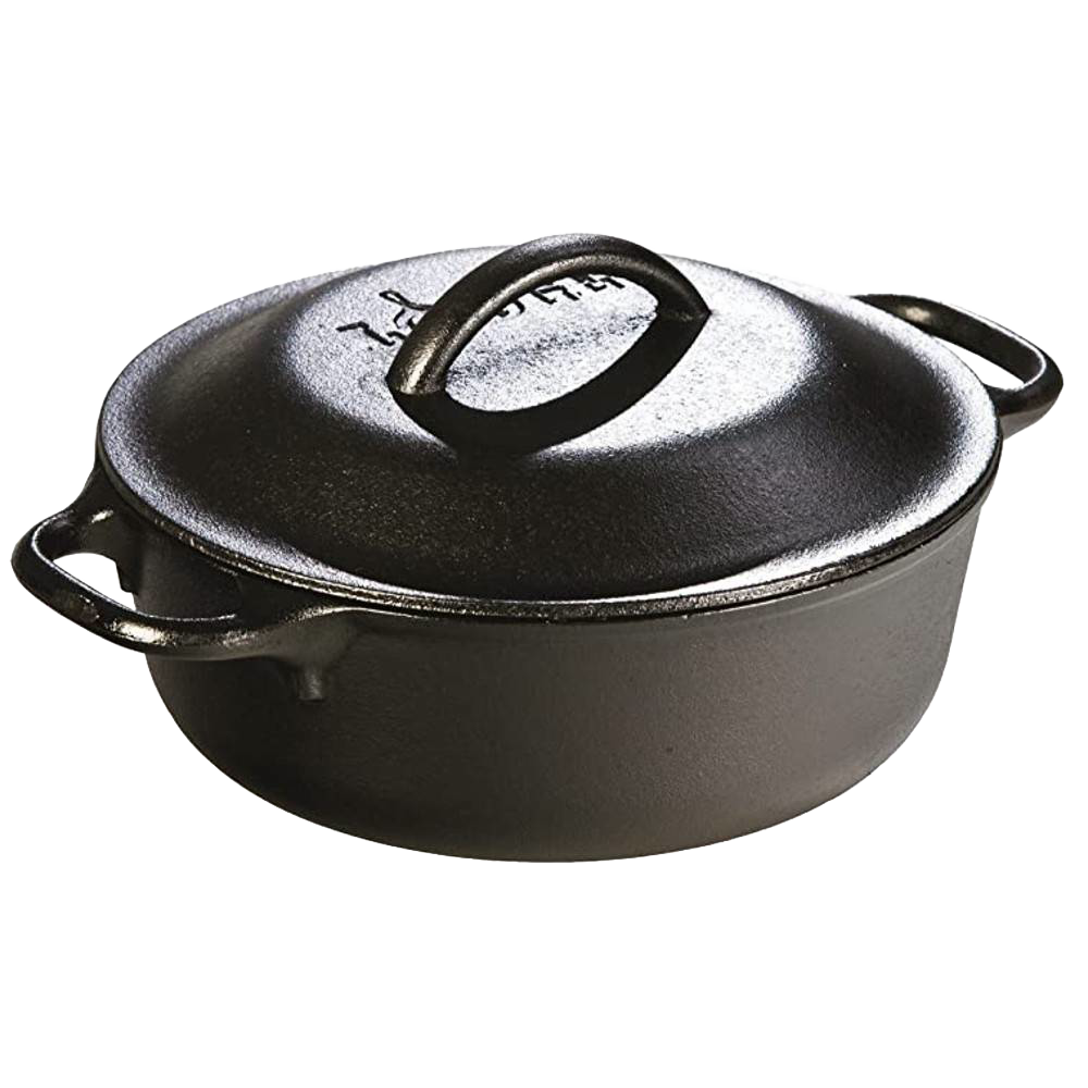 Handcrafted cast iron Dutch oven with matching lid, designed for slow-cooked savory meals, heat retention, and versatile cooking; perfect for Kitchen & Food, Cast Iron, USA Made, and Best Sellers collections.