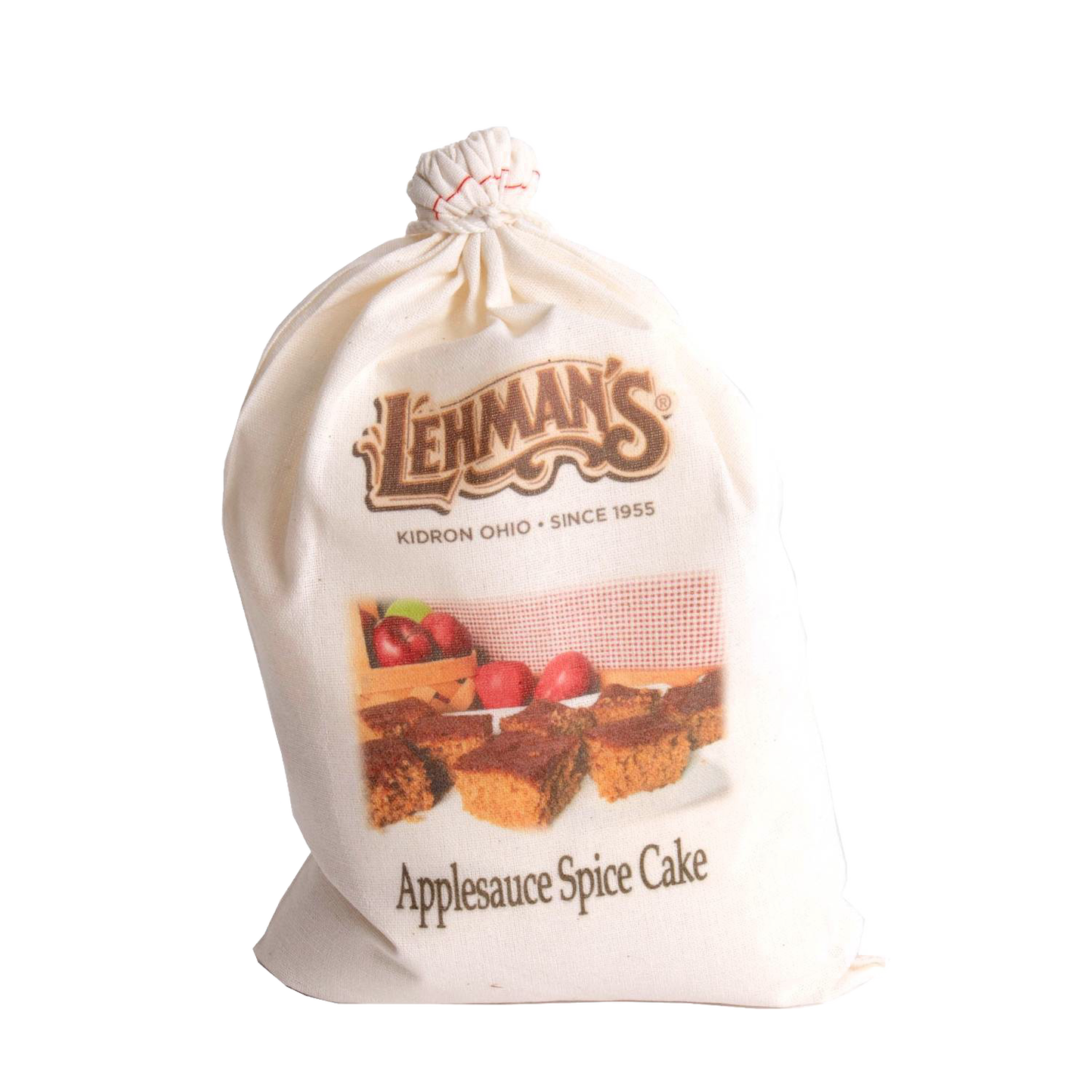 Natural fabric drawstring bag with handcrafted applesauce spice cake mix featuring charming rustic branding, great for Kitchen & Food, Pantry, Dry Goods and Mixes, Best Sellers, and Promo Eligible collections.