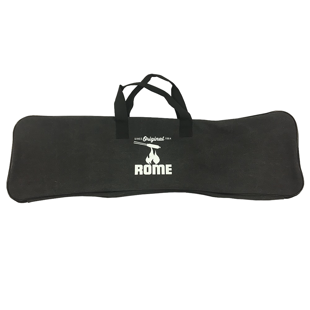 Durable black canvas storage bag with zip closure and dual handles, designed to hold up to six single pie irons, ideal for Farm, Garden & Tool, Camping, Best Sellers, and Promo Eligible collections.
