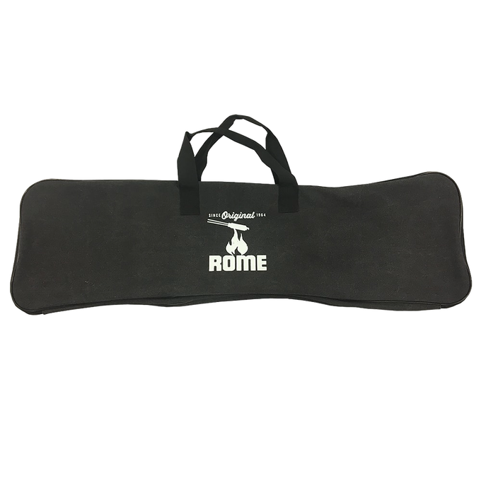 Durable black canvas storage bag with zip closure and dual handles, designed to hold up to six single pie irons, ideal for Farm, Garden & Tool, Camping, Best Sellers, and Promo Eligible collections.