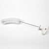 Curved cleaning brush with white nonabrasive bristles and a plastic T-shape handle designed for easy grip, ideal for bottles and narrow-neck containers, part of USA Made and Household Cleaning collections.