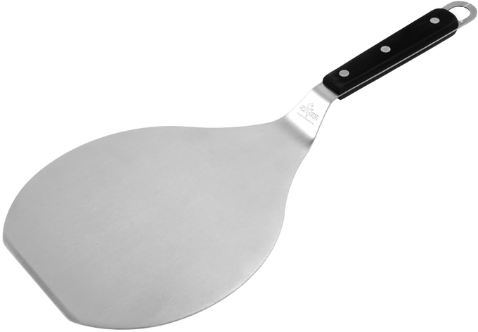 Extra-wide stainless steel spatula with triple-riveted black handle and beveled edge, crafted for easy serving and sliding under baked goods, featured in Kitchen & Food, Kitchen Gadgets, Kitchen Accessories, Storage and Serving, Best Sellers, and Promo Eligible collections.