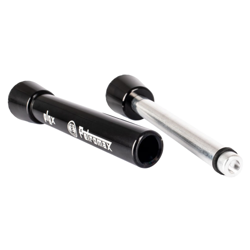 Black metal firestarting plunger with a removable silver rod, designed for reliable ignition in camping, emergency supplies, and farm, garden, and tool collections.