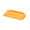 Bright orange Petromax pan scraper with ergonomic curved edges for safely removing residue from cast iron cookware, featured in Kitchen & Food, Cookware, Cast Iron, and Best Sellers collections.