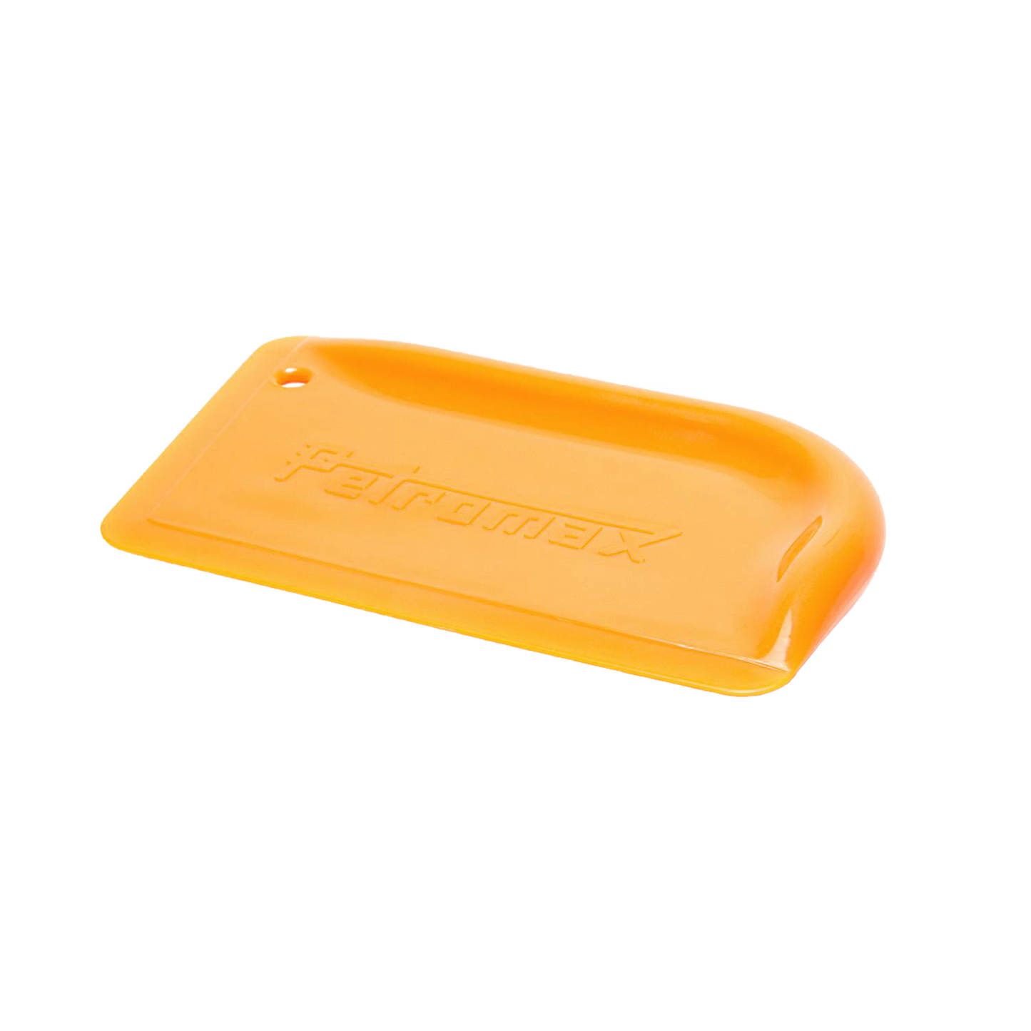 Bright orange Petromax pan scraper with ergonomic curved edges for safely removing residue from cast iron cookware, featured in Kitchen & Food, Cookware, Cast Iron, and Best Sellers collections.
