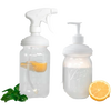 Set of two reusable white lids—a sprayer and a pump—fitting regular-mouth jars for eco-friendly dispensing, featured in Home & Decor, Household Helpers, USA Made, and Best Sellers collections.