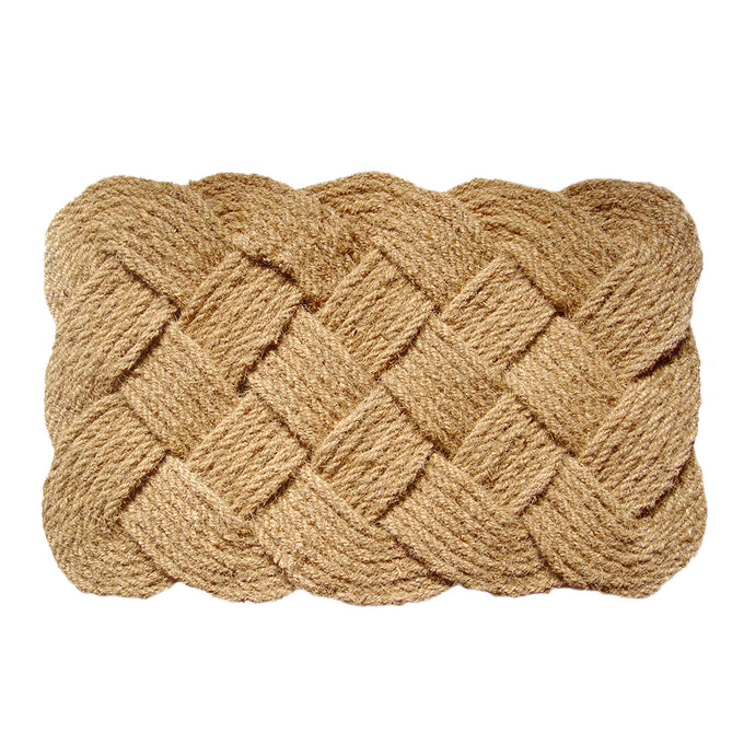 Handwoven natural coconut fiber doormat with a chunky braided design, crafted to trap dirt effectively, featured in Home & Decor, Home Textiles, Best Sellers, and Promo Eligible collections.