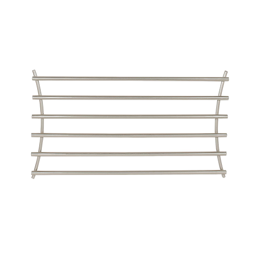 Steel trivet with rounded wires in a sleek modern finish, designed to protect countertops from hot cookware, ideal for Kitchen & Food, Dinnerware, Kitchen Gadgets, Kitchen Accessories, Storage and Serving, Best Sellers, and Promo Eligible collections.
