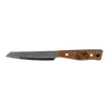 Handcrafted sharpened utility knife with a durable high-quality steel blade and robust walnut handle featuring decorative engraving, ideal for farm, kitchen, camping, and food prep.