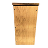 Handcrafted nest box made from kiln-dried cedar with stainless steel screws, designed for farm and garden use, offering durable, USA-made shelter for small birds.