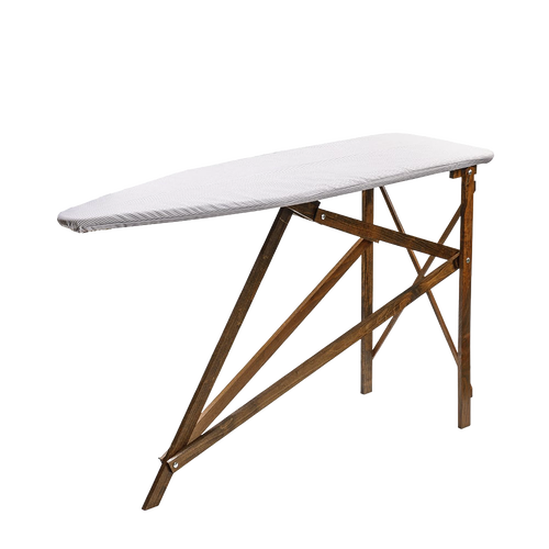Handcrafted wooden ironing board with durable maple and birch frame and cushioned cover, designed by Amish artisans, perfect for Home & Decor and Laundry Supplies collections.