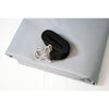 Folded gray outdoor air conditioner cover made from durable textured material, paired with a 72-inch black elastic strap and metal clasp, featured in Home & Decor and Best Sellers.