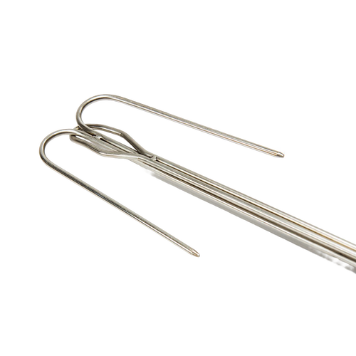 Handcrafted stainless steel campfire skewer with an adjustable forked end for secure roasting, designed for Farm, Garden & Tool, Camping, Best Sellers, and Promo Eligible collections.